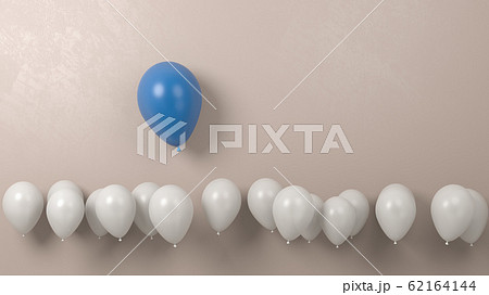Blue Balloon Stand Out in a Crowd of White, Fly High Concept 62164144