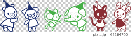 アニマル　集合（カラー） 62164700