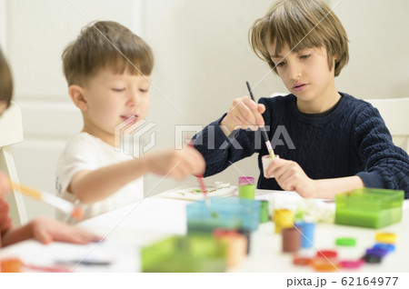 Kid Painting at Kindergarten Kid Painting at Kindergarten 62164977