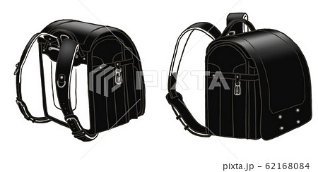 黒いランドセルのイラスト素材