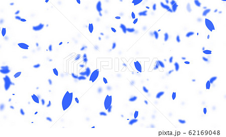 青の花吹雪パーティクル素材 背景白のイラスト素材