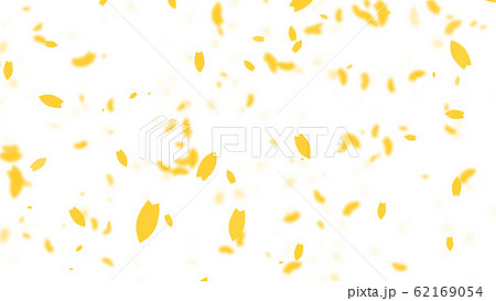 黄色の花吹雪パーティクル素材 背景白のイラスト素材