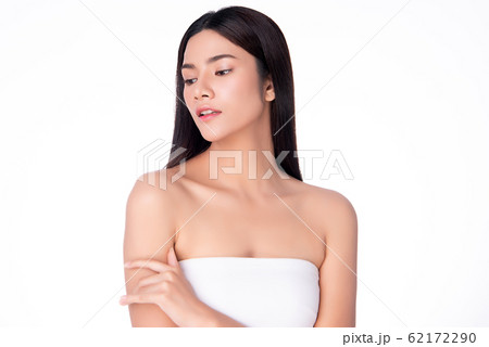 Portrait beautiful young asian woman clean fresh bare skin concept. Asian girl beauty face skincare 62172290