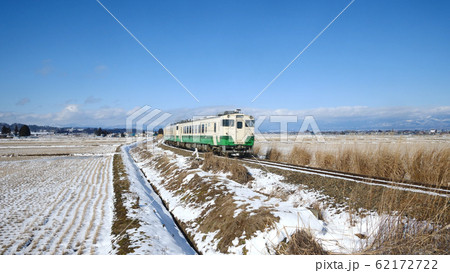 只見線会津高田の列車 只見線会津高田の列車 62172722