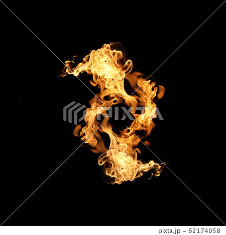 Fire flames collection isolated on black 62174058