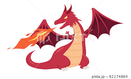 Illustration Of A Dragon Spitting Fire Stock Illustration