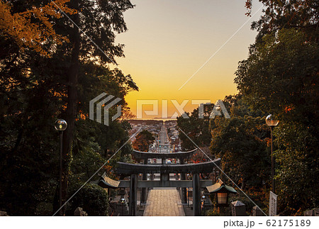 福岡観光スポット 宮地嶽神社 光の道参道の写真素材