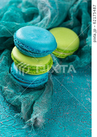 Cake macaron or macaroon, colorful almond cookies. Cake macaron or macaroon, colorful almond cookies. 62175487
