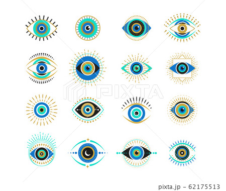Evil eyes collection. Contemporary modern, trendy vector illustrations, home decor idea 62175513