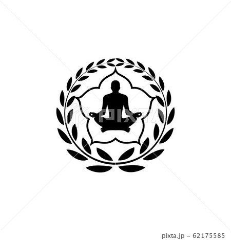 Yoga Logo Template yoga logo design stock human meditation in lotus flower vector illustration  62175585