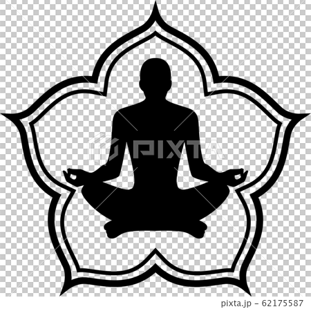 Yoga logo design template with eye man silhouette Vector Image