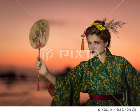 European woman in Geisha kimono European woman in Geisha kimono 62175828