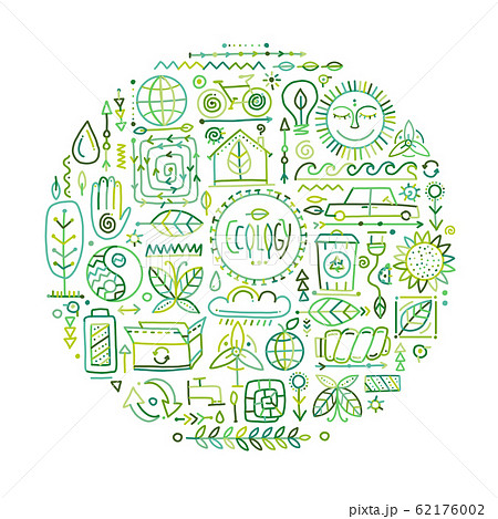 Ecology icons set. Global environment and 62176002