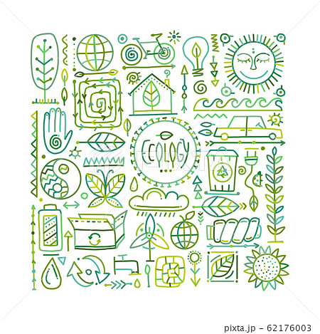 Ecology icons set. Global environment and 62176003
