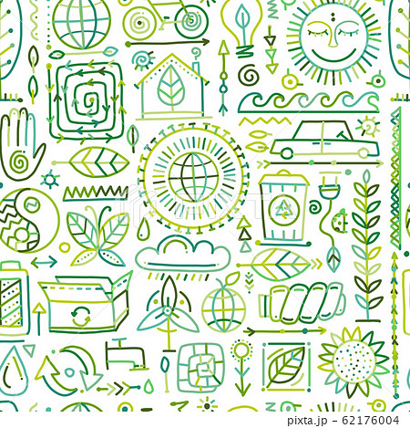Ecology seamless pattern. Global environment and 62176004