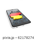 Map of Germany on the phone. Guide to Germany. How to get to Germany. 3D illustration. 62178274