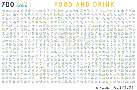 Set Vector Line Icons of Food and Drink 62178904