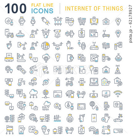 Set Vector Line Icons of Internet of Things 62178927