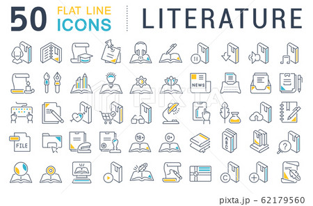 Set Vector Line Icons of Literature. 62179560