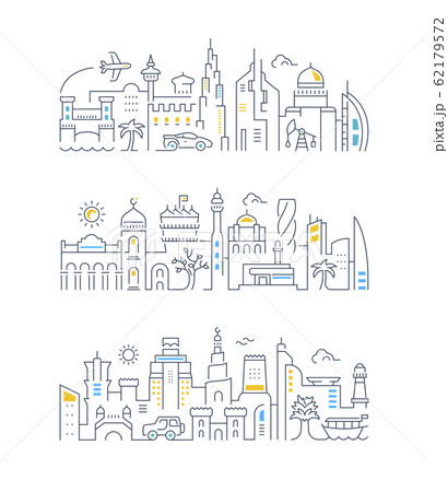 Linear Banners of Dubai, Bahrain, Qatar 62179572