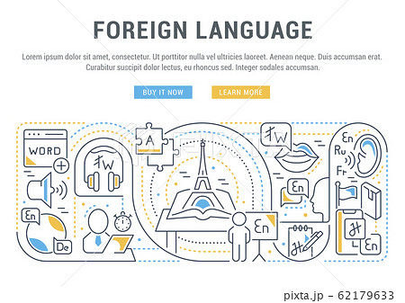 Vector Banner of the Foreign Language. 62179633