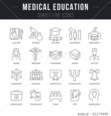Set Vector Line Icons of Medical Educationのイラスト素材 [62179690] - PIXTA