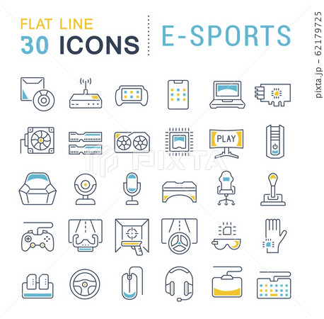 Set Vector Line Icons of E-Sports. 62179725