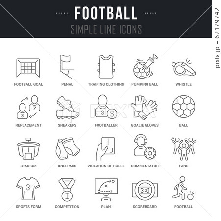 Set Vector Line Icons of Football. 62179742