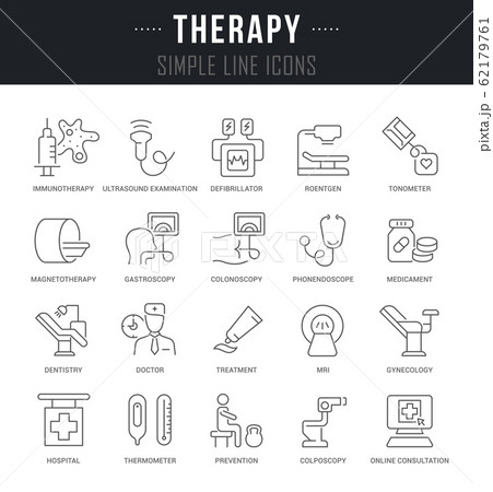 Set Vector Line Icons of Therapy. Set Vector Line Icons of Therapy. 62179761