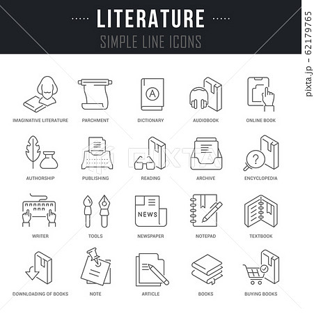 Set Vector Line Icons of Literature.のイラスト素材 [62179765] - PIXTA