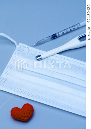 【シアンカラー】マスク　健康　ウイルス　命　イメージ 62180420