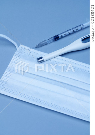 【シアンカラー】マスク　健康　ウイルス　命　イメージ 62180421