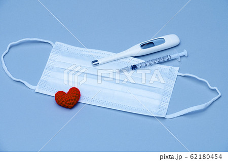 【シアンカラー】マスク　健康　ウイルス　命　イメージ 62180454