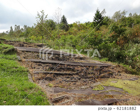 西山山麓火口近くの地割れ跡(北海道洞爺湖町) 西山山麓火口近くの地割れ跡(北海道洞爺湖町) 62181882