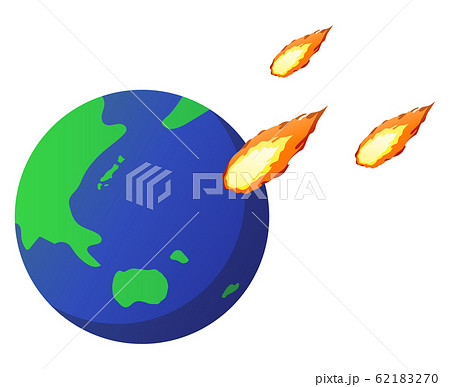 地球と火の粉のイラスト素材