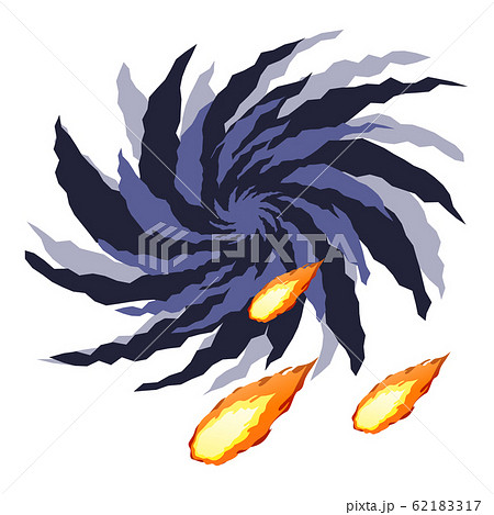 ブラックホールと火の粉のイラスト素材