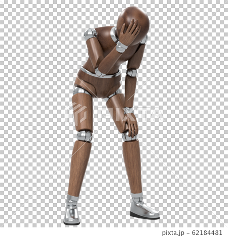 デッサン人形 悩むのイラスト素材