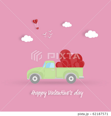 Happy valentines day, Pickup with a heart in valentines background  62187571