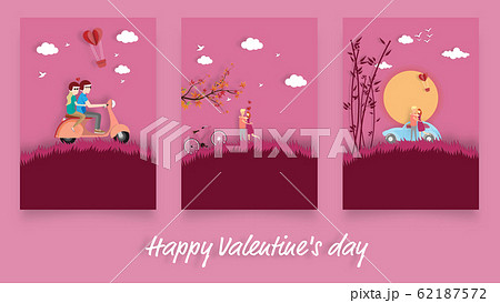 Happy valentines day, Set of background couple in love 62187572