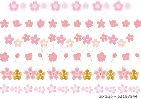 ４月 春 桜 グラデーション イラスト ライン 素材のイラスト素材