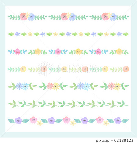 손으로 그린 수채화 풍 꽃 라인 세트 - 스톡일러스트 [62189123] - Pixta