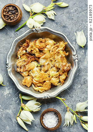 Fried yucca flowers Fried yucca flowers 62189975