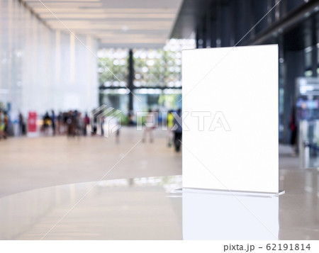 Mock up sign stand Blank signage on Table Interior Building Hall Mock up sign stand Blank signage on Table Interior Building Hall 62191814