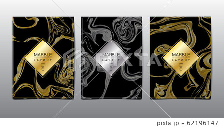 Gold, black, white marble template, covers design layout, colorful texture, realistic , backgrounds. Trendy pattern, graphic poster, geometric brochure, cards. Vector illustration. 62196147