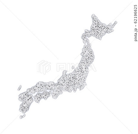 ブロックで出来た日本地図 ブロックで出来た日本地図 62196625