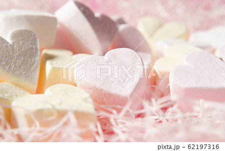 ハートのマシュマロ お菓子 洋菓子の写真素材