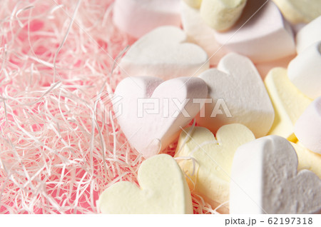 ハートのマシュマロ お菓子 洋菓子の写真素材