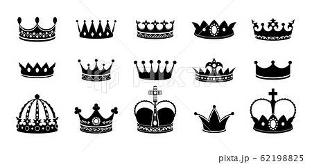 Crown Silhouette Icon Set Collections Of Queen のイラスト素材