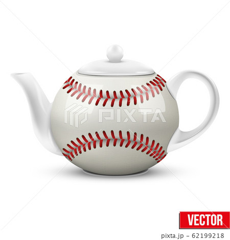 Ceramic Teapot In Baseball Ball Style. Football Vector Illustration. Ceramic Teapot In Baseball Ball Style. Football Vector Illustration. 62199218