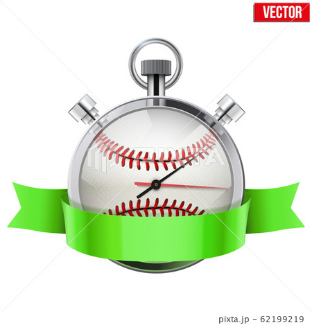Stopwatch with baseball ball inside. Sport and training vector illustration. Stopwatch with baseball ball inside. Sport and training vector illustration. 62199219